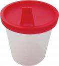 Urinprobenbecher Urin Becher mit Graduierung, Schnappdeckel 125 ml rot